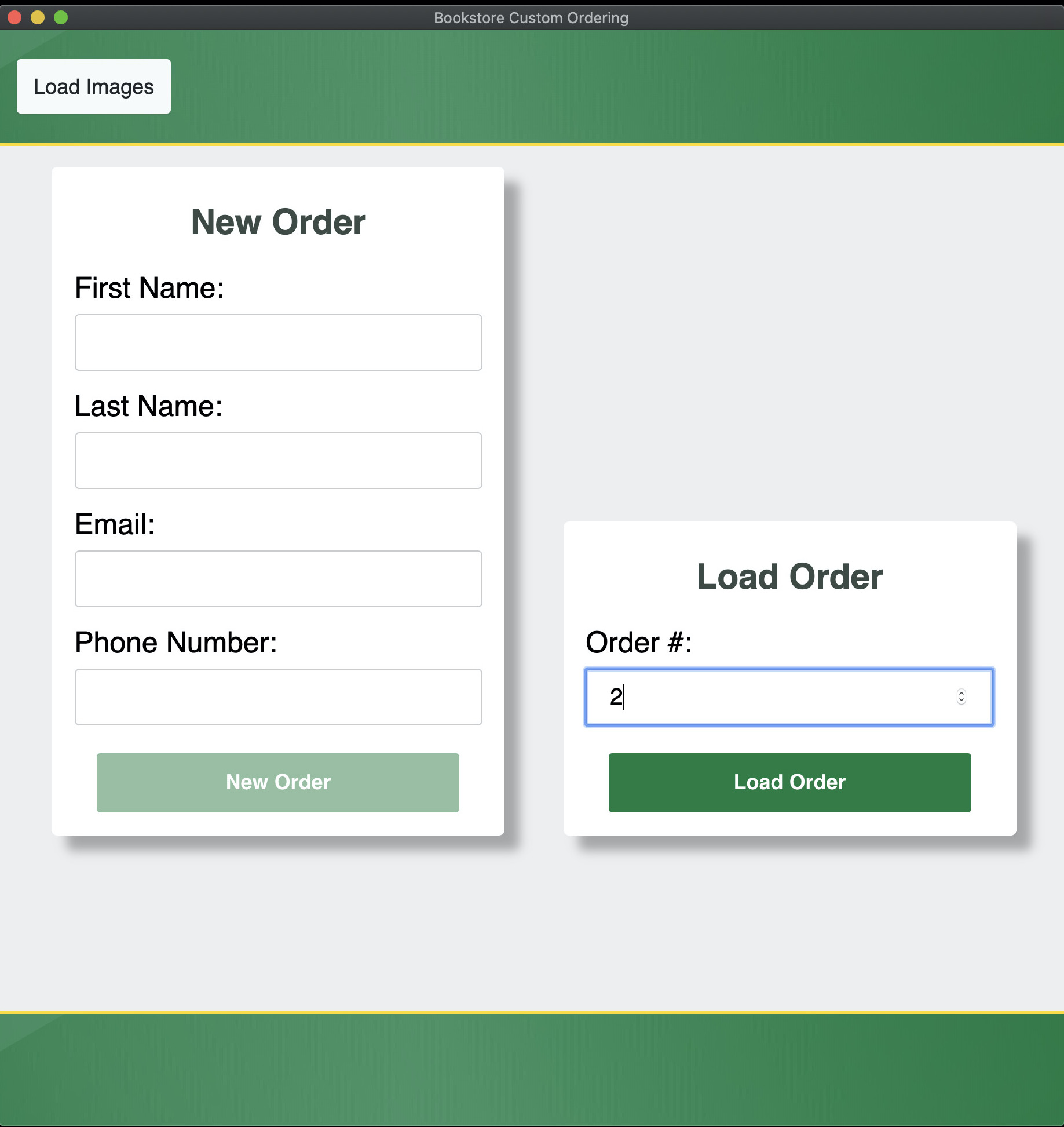 Loading Previous Order